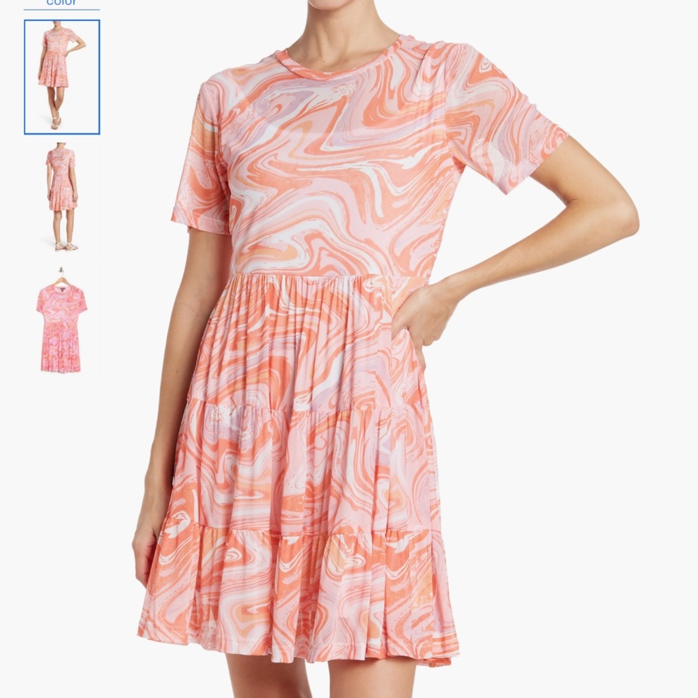 Love By Design Cate Floral Print Tiered T-Shirt Dress, size XL